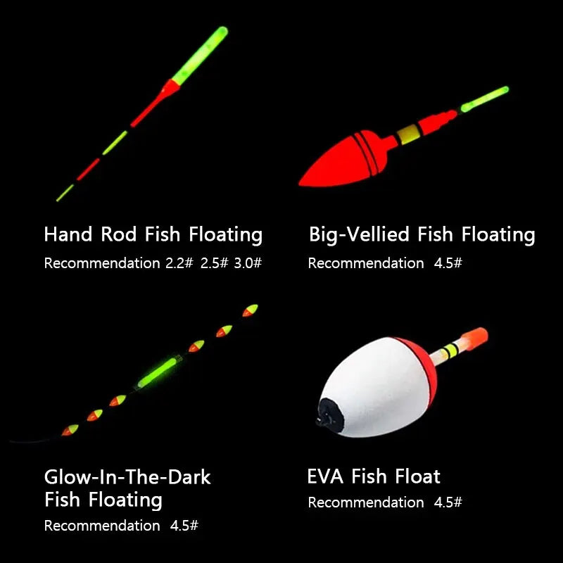 50PCS Fluorescent Lightstick Light 2.2-4.5mm Fishing Float Rod Lights Dark Glow Stick Useful Fishing Tackle Accessory