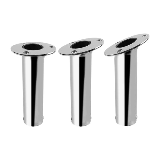 Mirror Polished Boat Accessories 15/30/90 Degree Stainless Steel Heavy duty Flush Mount Fishing Rod Holder with Lid Inner Tube Gasket