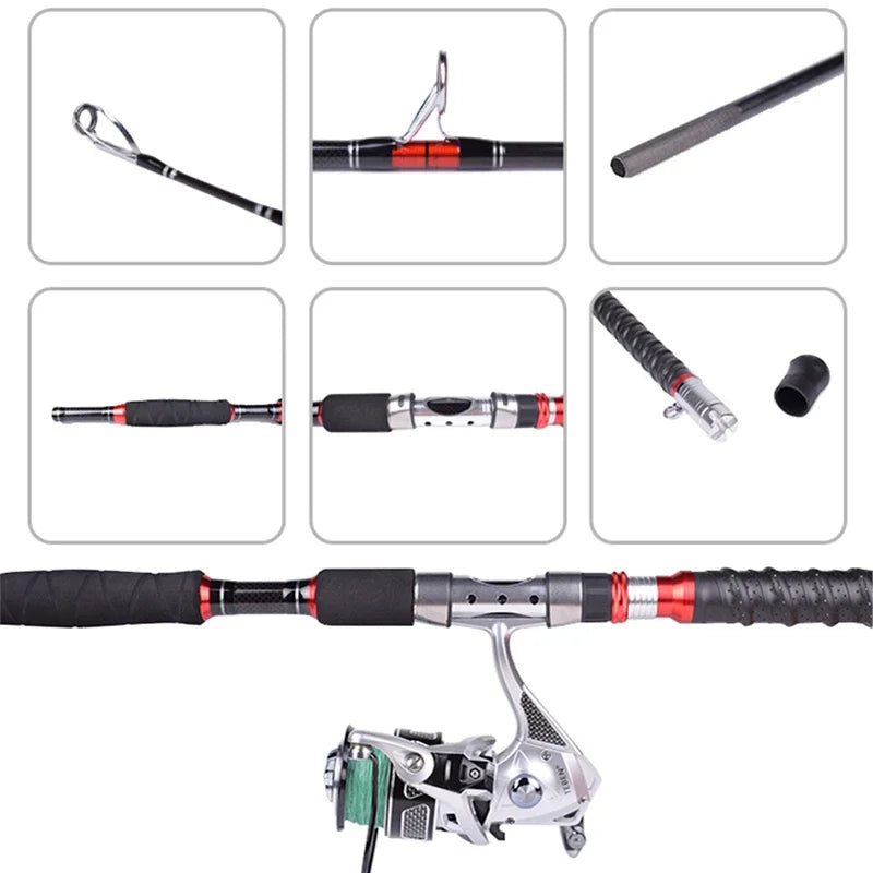 Mavllos Storm Tuna Fishing Jigging Rod MH 3 Section Carbon Tip  1.8M 2.1M Lure 70-250g 20-50LB Saltwater Fishing Spinning Rod