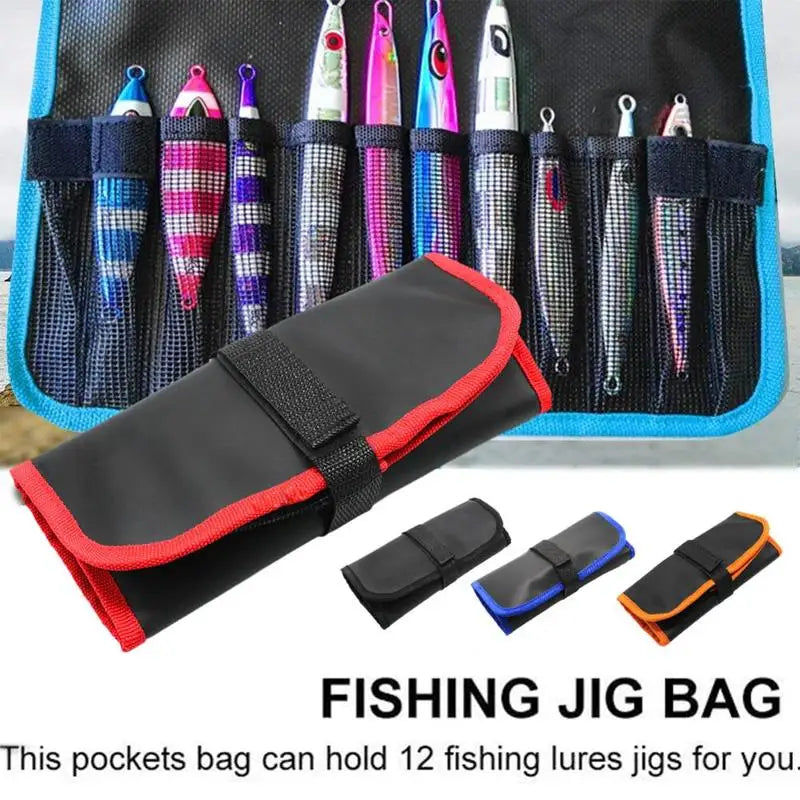 Fishing Jig Bag with 12 Slots | Waterproof Lure Organizer for Bait Gear